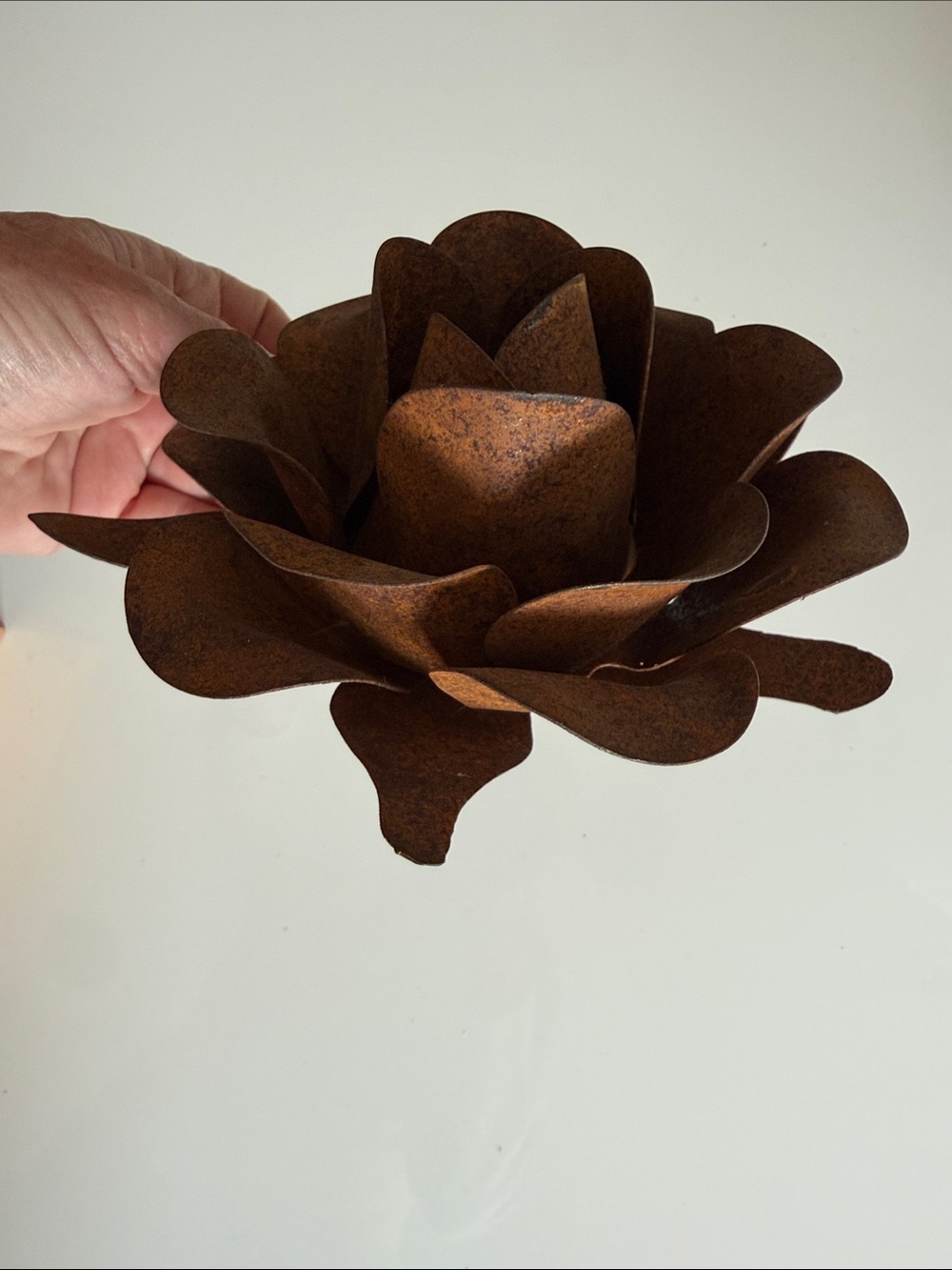 Rust Brown Metal Flower Decorative Home Accent - Picture 2 of 2
